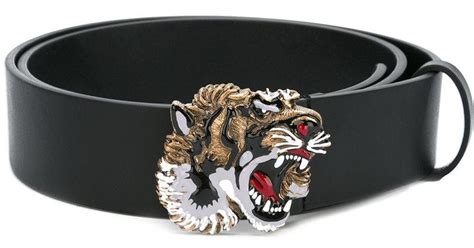 gucci men tiger head buckle